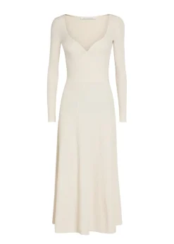 Ribbed-knit midi dress