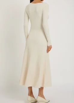 Ribbed-knit midi dress