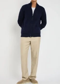 Ribbed-knit wool and cashmere-blend cardigan