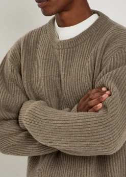 Ribbed-knit wool jumper