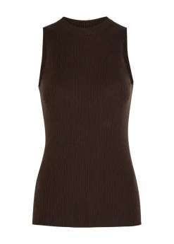 Ribbed-knit wool tank