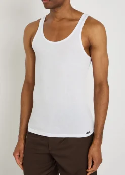 Ribbed logo jersey tank