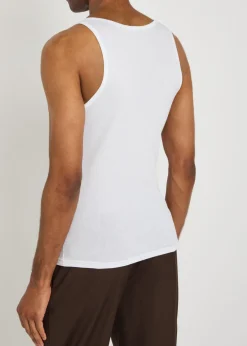 Ribbed logo jersey tank