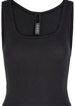 Ribbed stretch-cotton tank