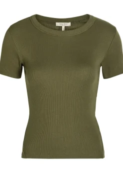 Ribbed stretch-cotton T-shirt