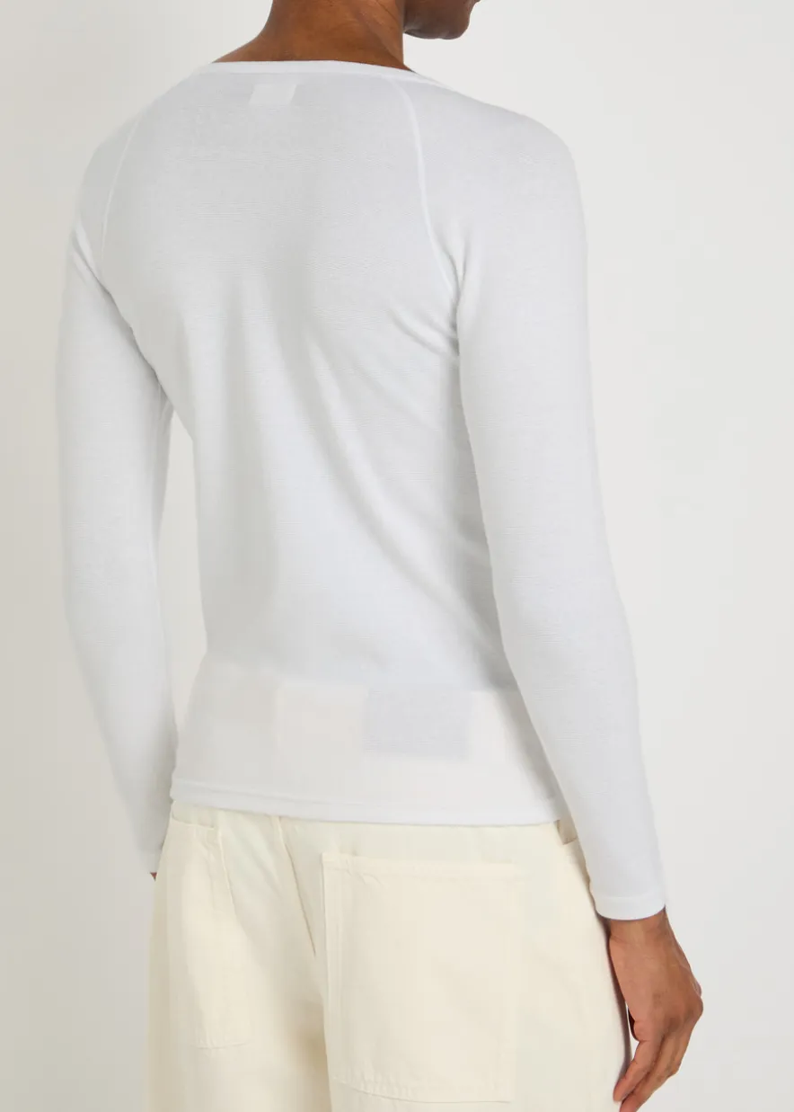 Ribbed stretch-cotton T-shirt