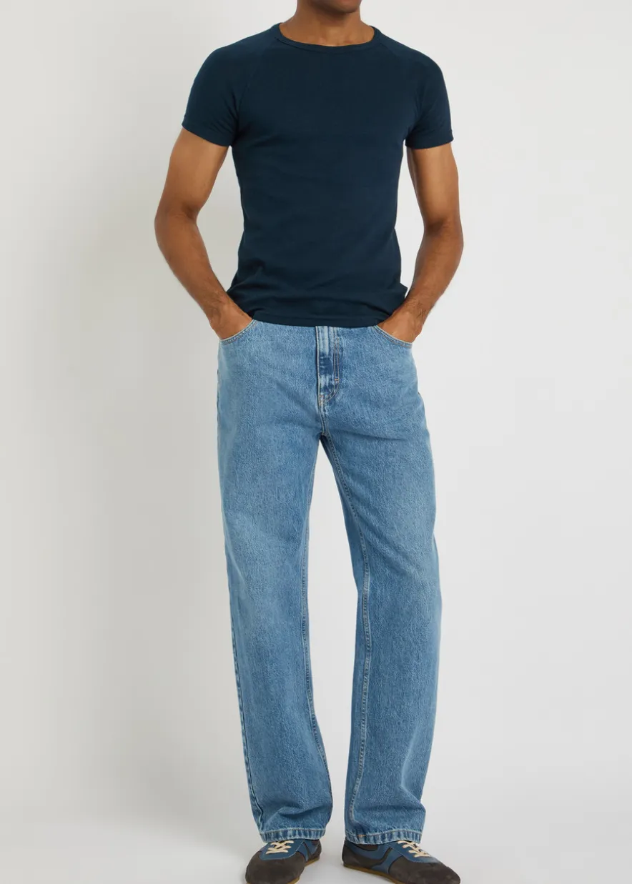Ribbed stretch-cotton T-shirt