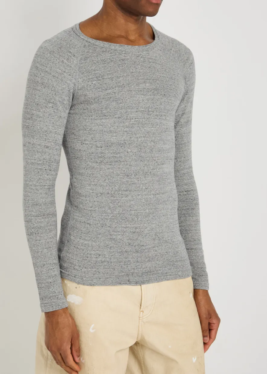 Ribbed stretch-cotton T-shirt