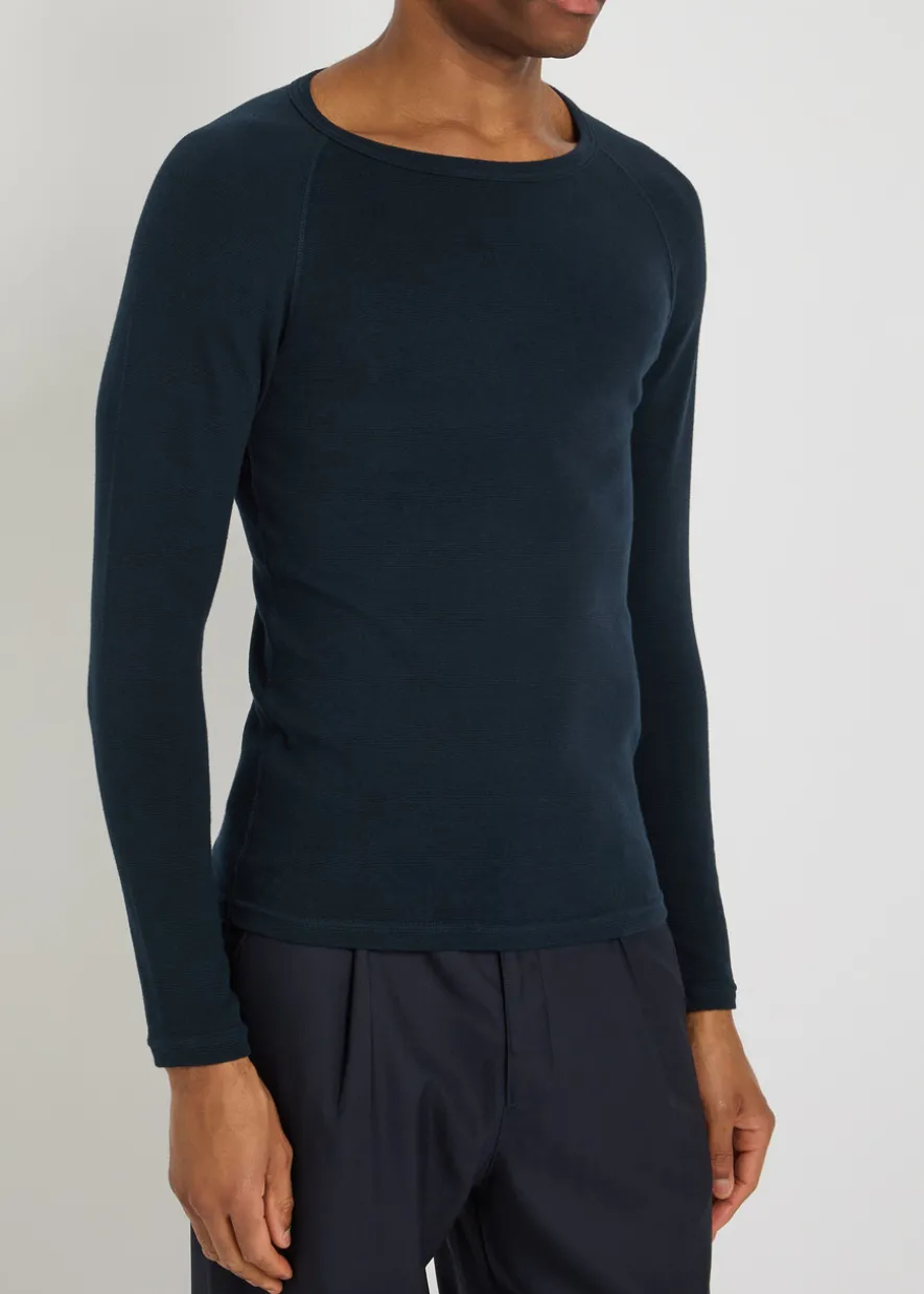Ribbed stretch-cotton T-shirt