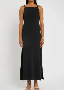 Ribbed stretch-knit maxi dress