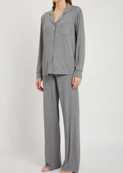 Ribbed stretch-modal pyjama set