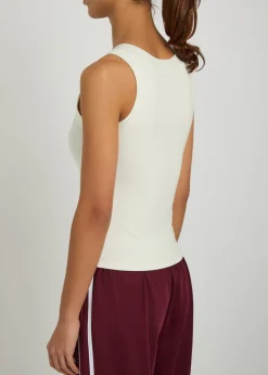 365 ribbed V-neck stretch-modal vest