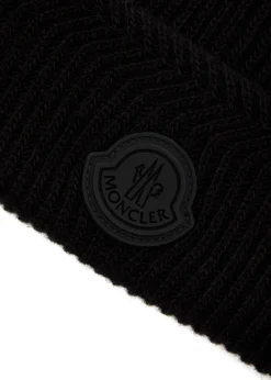 Ribbed wool and cashmere-blend beanie
