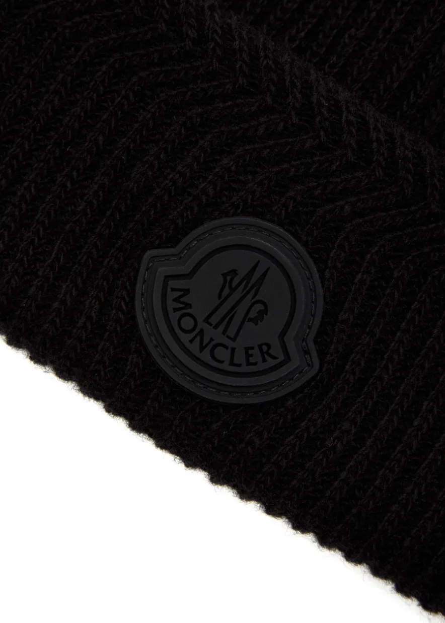 Ribbed wool and cashmere-blend beanie