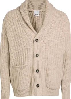 Ribbed wool and cashmere-blend cardigan
