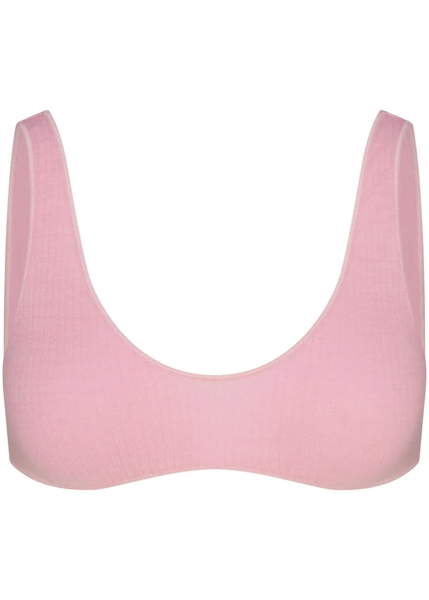 Ribbed wool-blend bralette