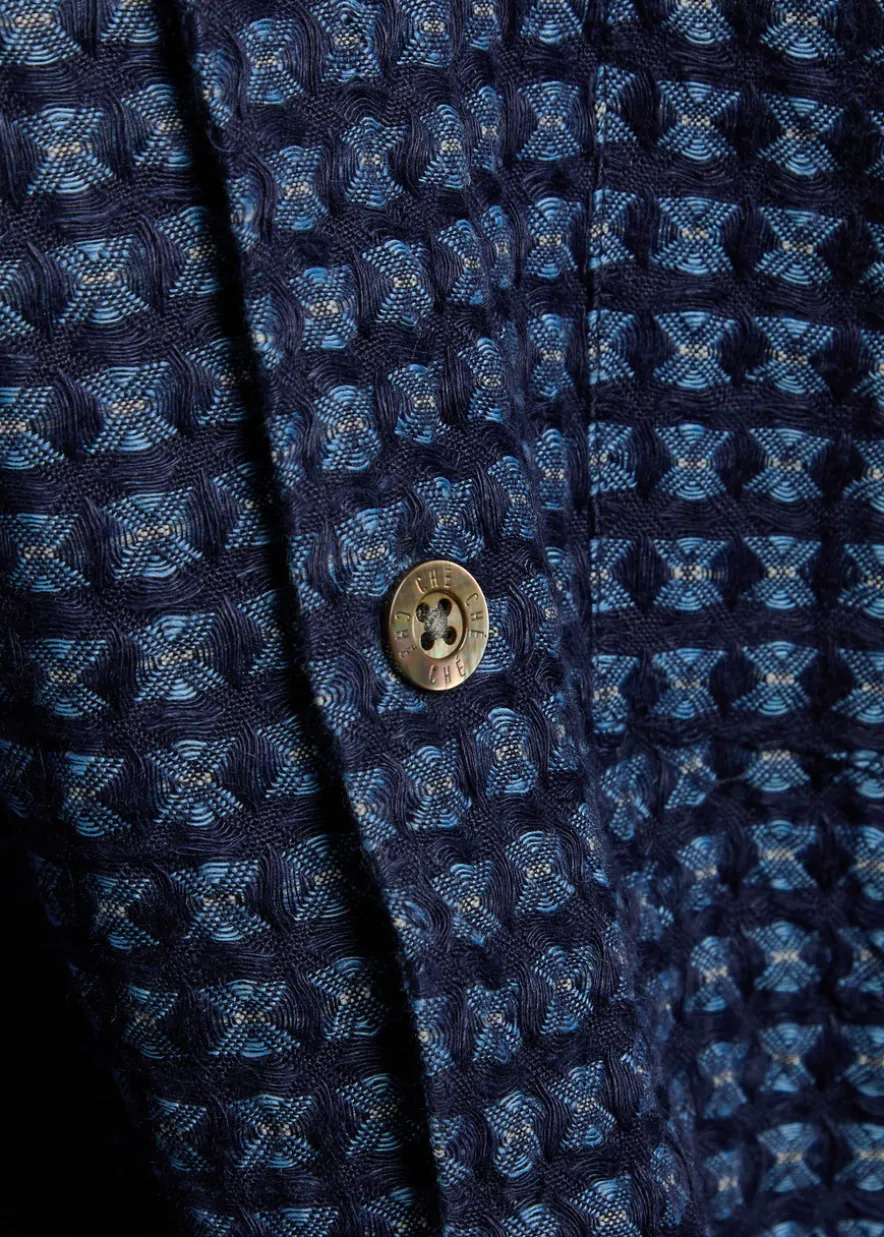 Riita textured patterned linen shirt
