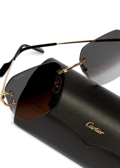 Rimless square-frame sunglasses
