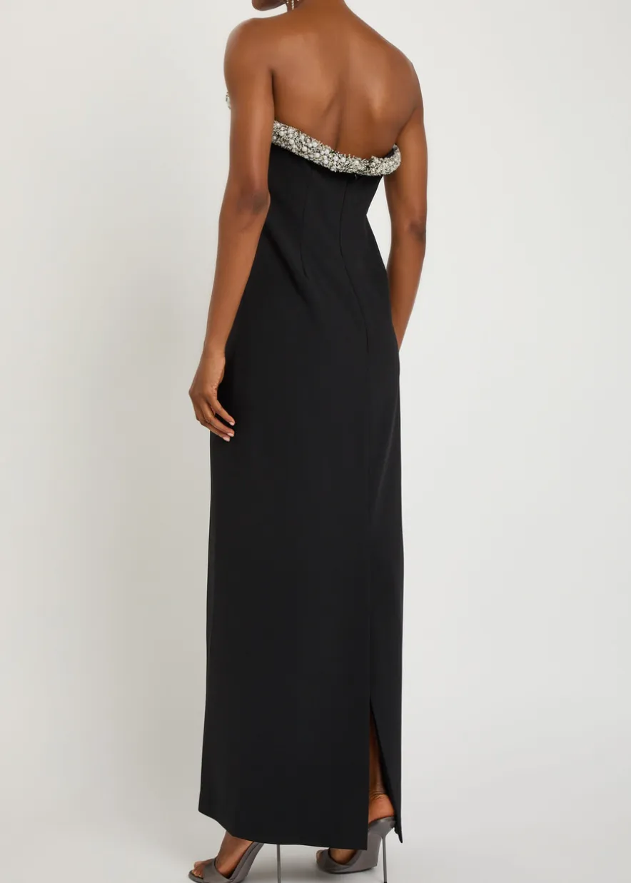 Riona embellished strapless crepe gown