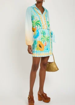 Rio printed woven mini wrap skirt