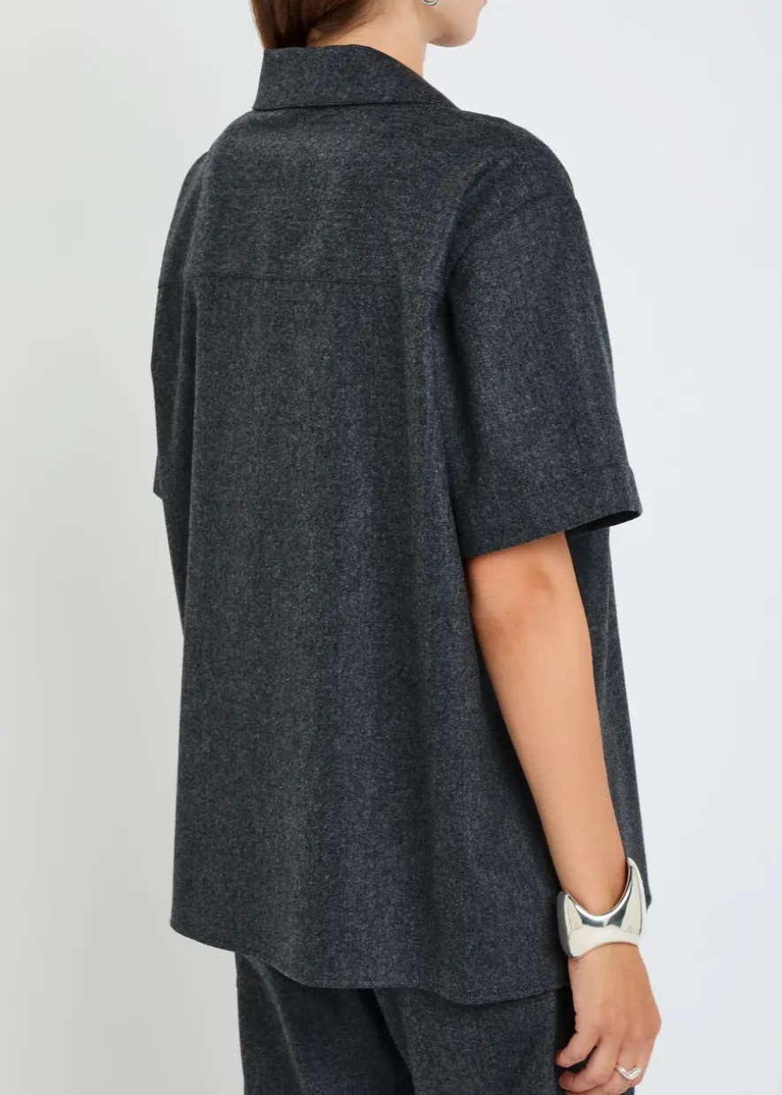 Riordan melange wool-blend shirt