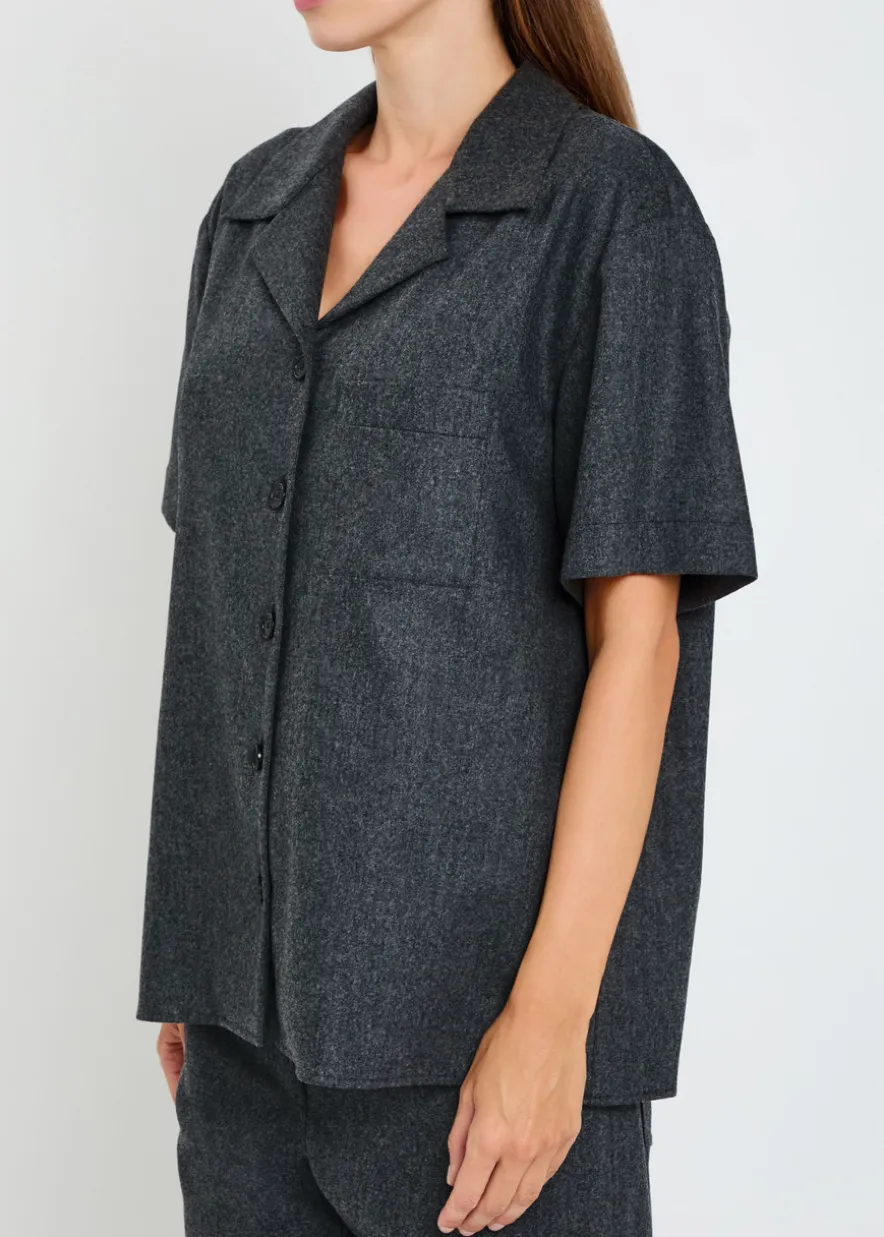 Riordan melange wool-blend shirt