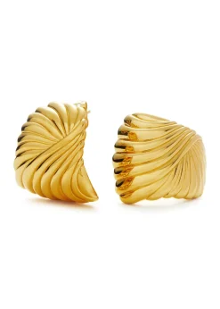 Ripple 18kt gold-plated stud earrings