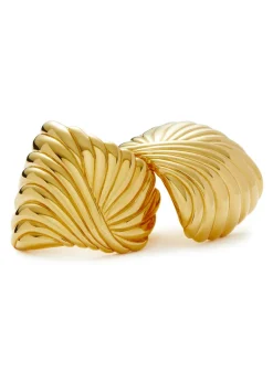 Ripple 18kt gold-plated stud earrings