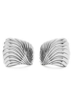 Ripple silver-plated stud earrings