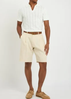 Ripple textured fine-knit polo shirt