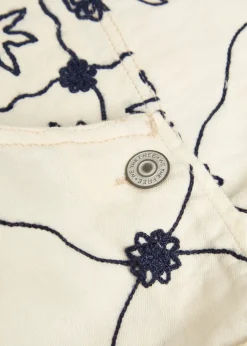 Rising Sun embroidered denim overalls