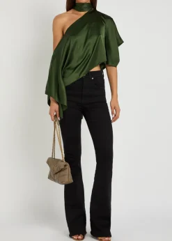 Rita draped asymmetric satin top