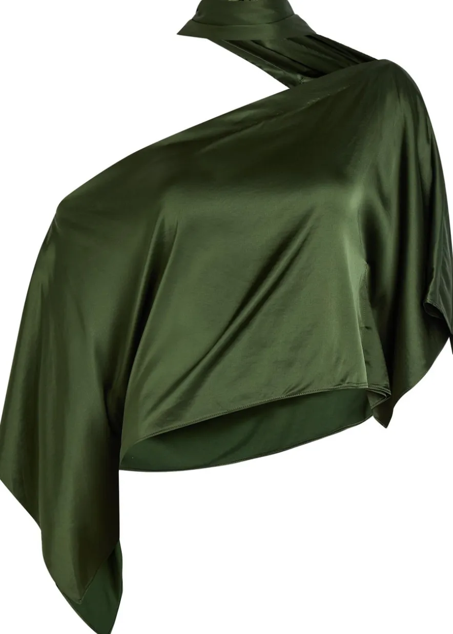 Rita draped asymmetric satin top