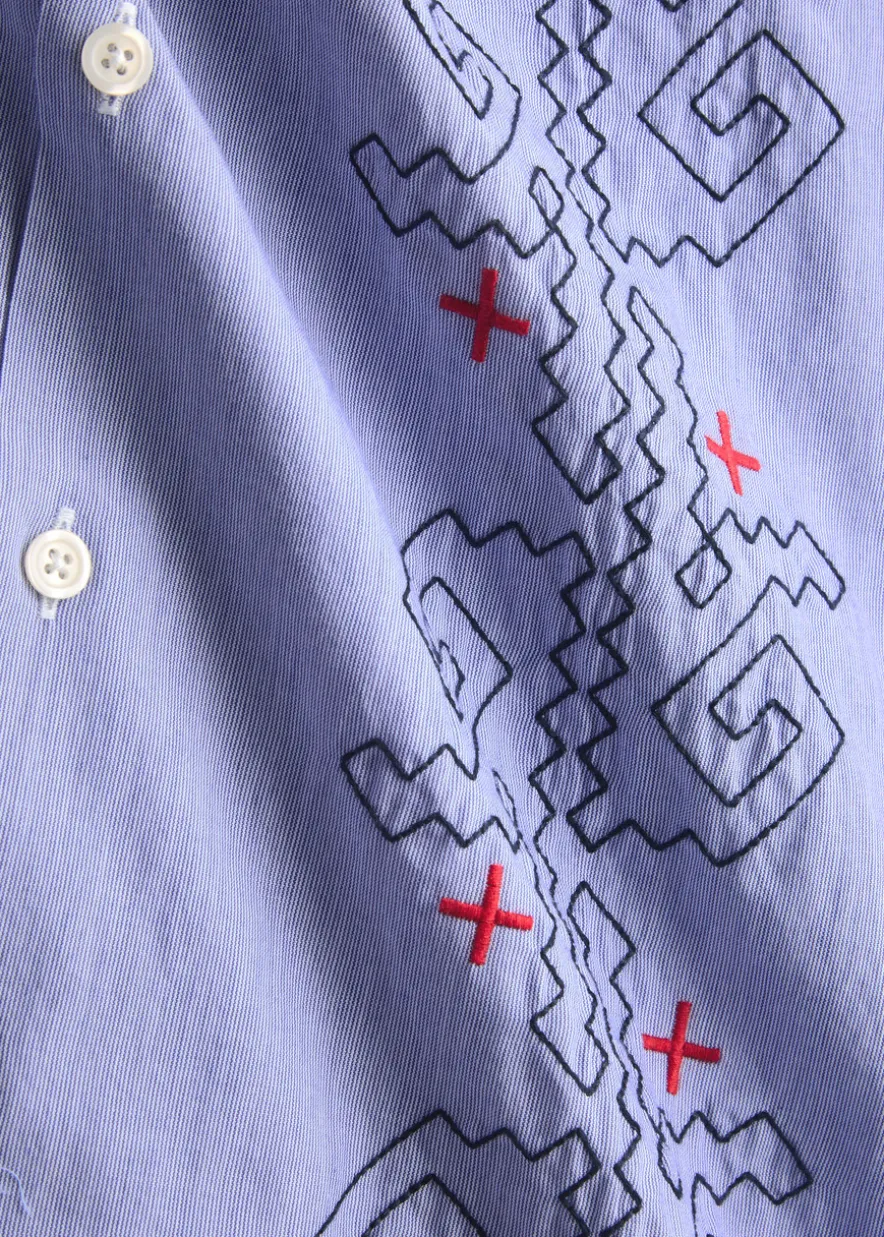 Road fine-striped cotton shirt