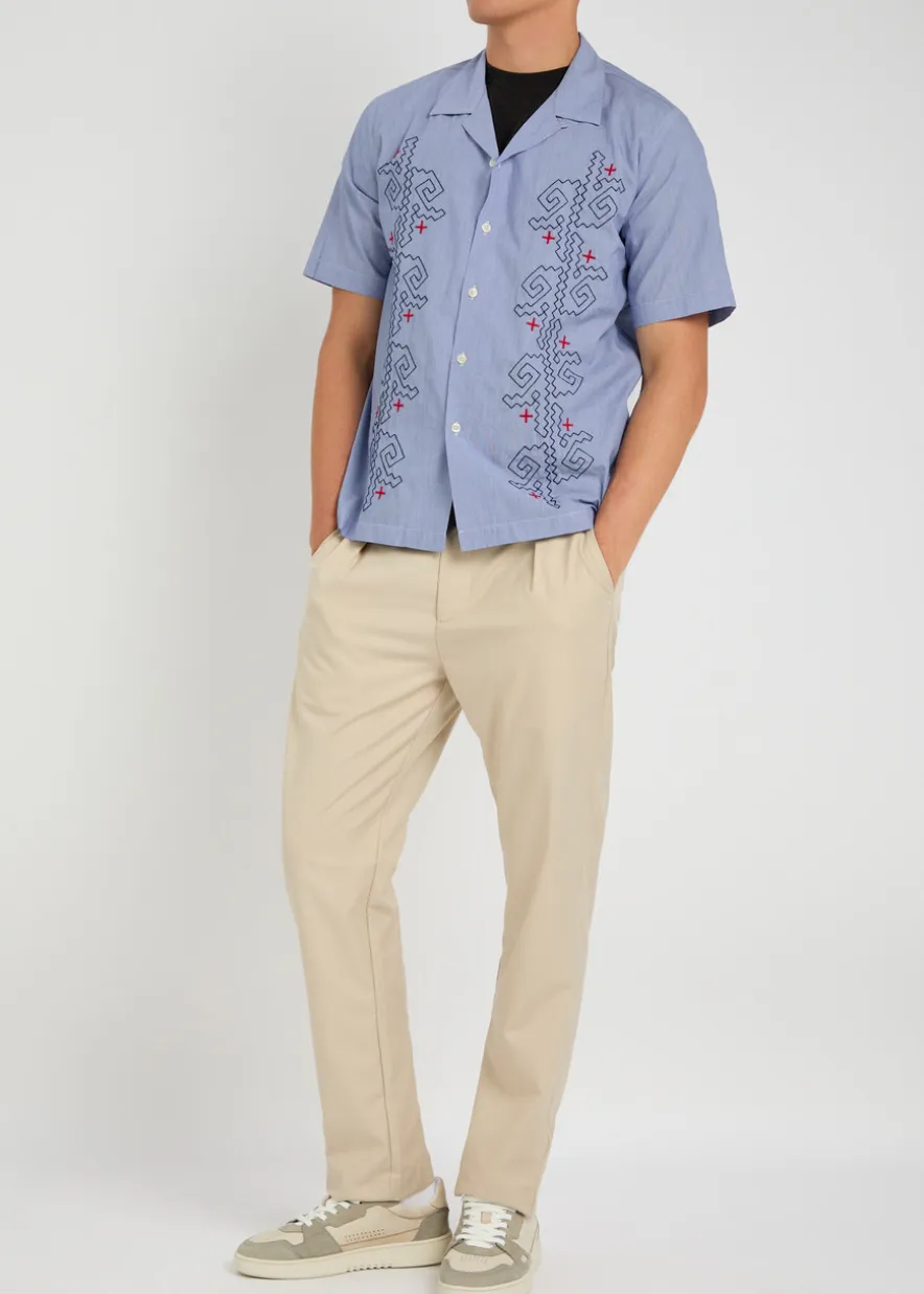 Road fine-striped cotton shirt