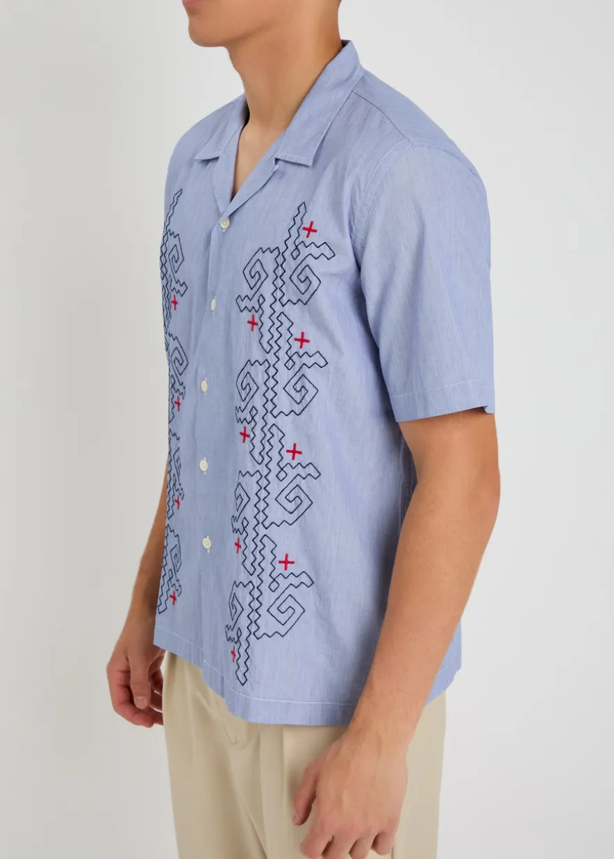 Road fine-striped cotton shirt
