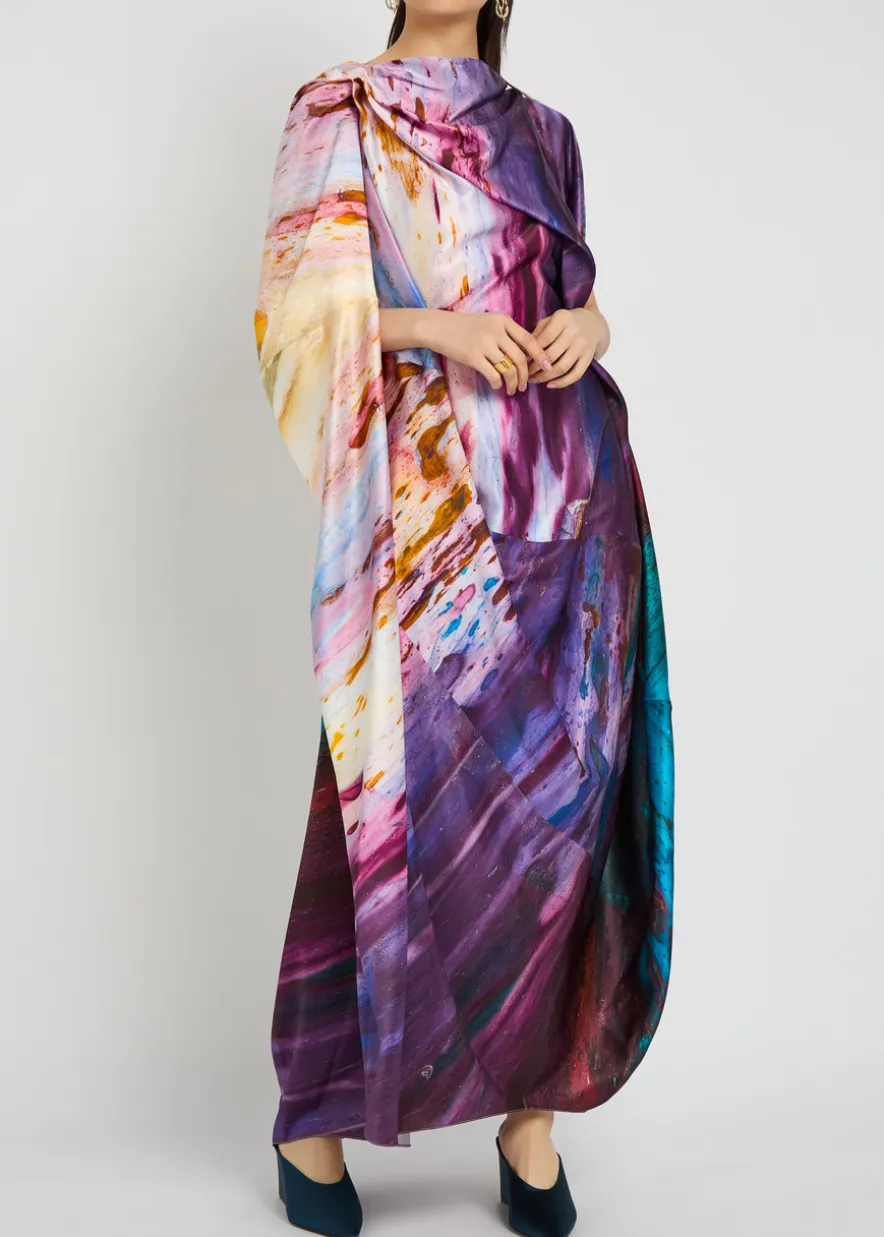 Robina printed silk maxi dress