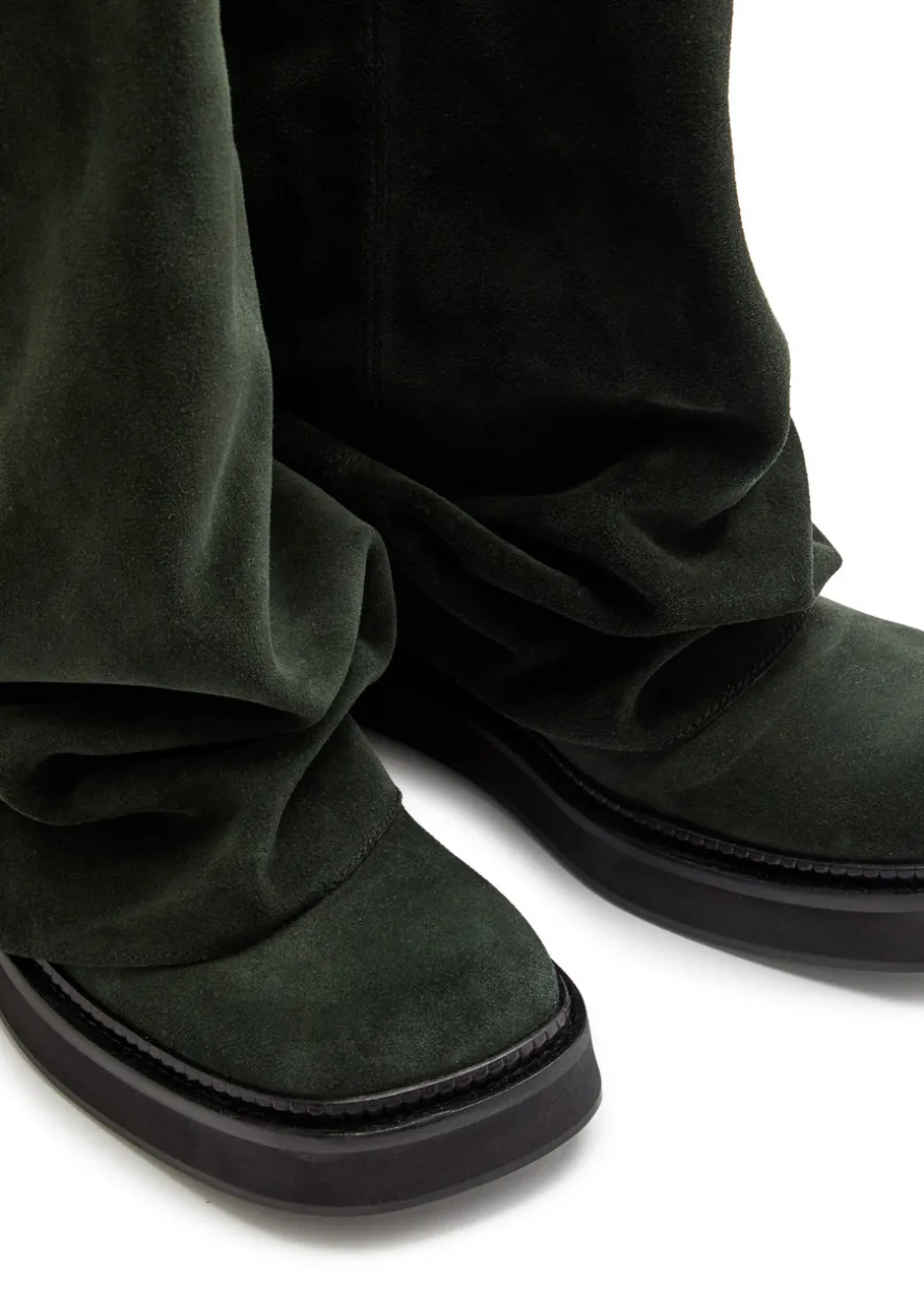 Robin layered suede combat boots