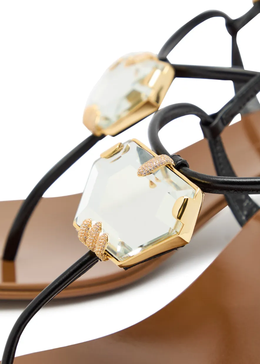 Rock 40 crystal-embellished leather sandals