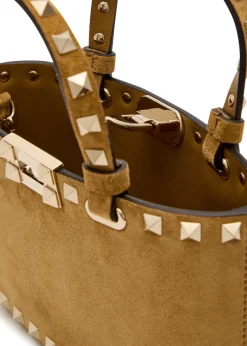 Rockstud mini suede tote bag