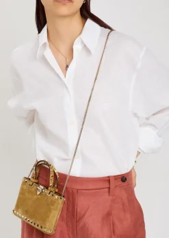 Rockstud mini suede tote bag