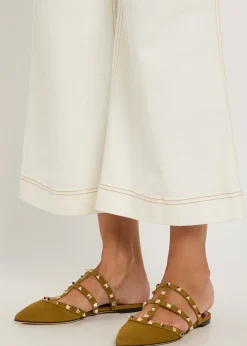 Rockstud suede mules