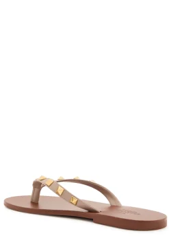 Rockstud thong leather sandals