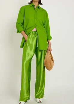Rohen straight-leg satin trousers