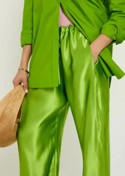 Rohen straight-leg satin trousers