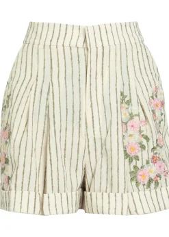 Rommy embroidered cotton-blend shorts
