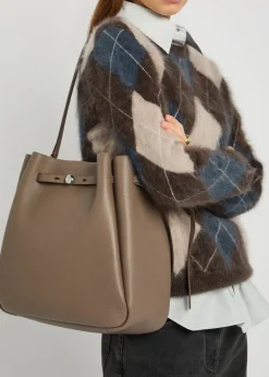 Romy large grained leather bucket bag