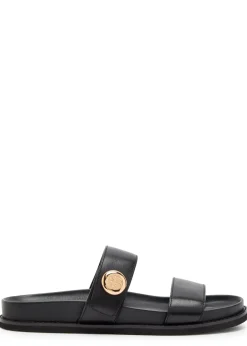 Romy sport leather sliders