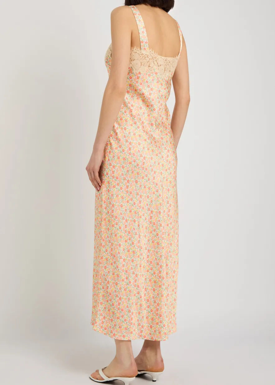 Rosamarie floral-print satin midi dress