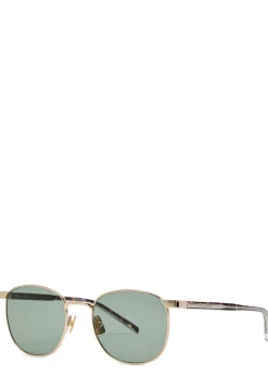 Round-frame resin sunglasses
